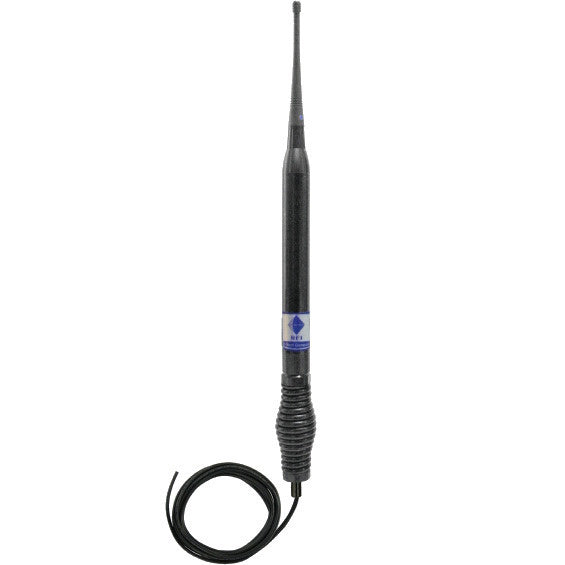 RFI CD991-67-73 - UHF 400-520MHz Elevated Feed Black Antenna with Spring and Cable