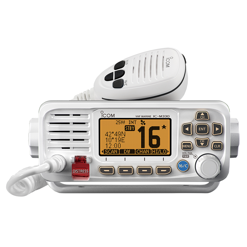ICOM IC-M330GEW VHF Marine Fixed Mount Radio - White - Foxtrot Communications