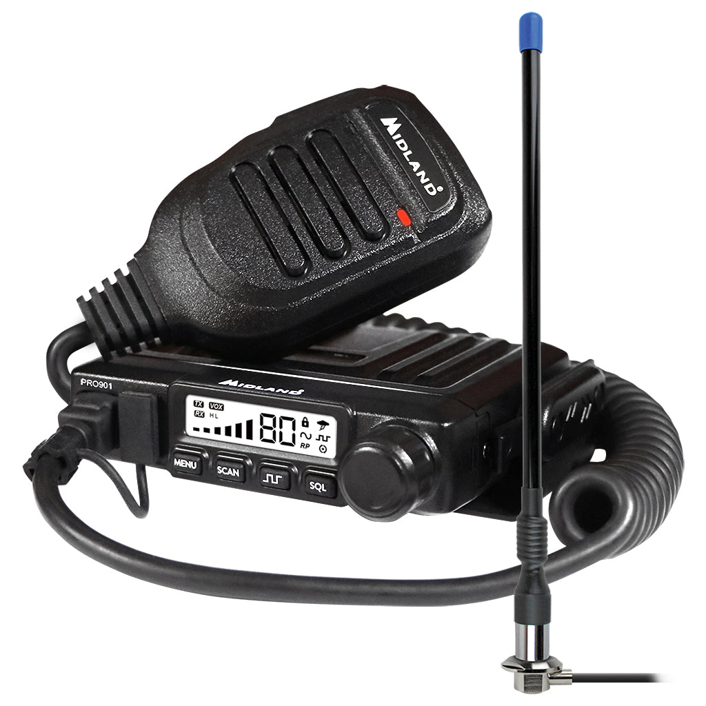 Midland PRO901 UHFCB Mobile Radio & Antenna Machinery Pack