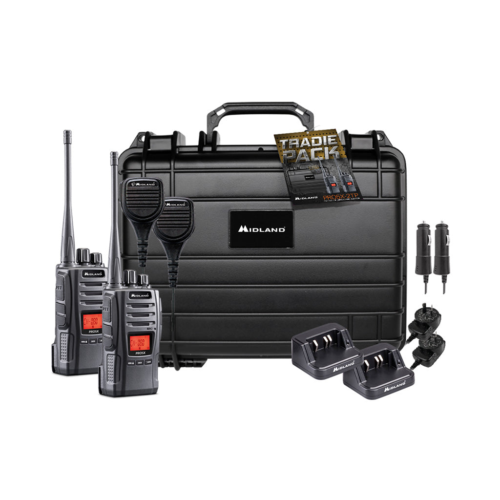 Midland PRO5X-2TP UHF Analogue Portable Radio Twin Tradies Pack