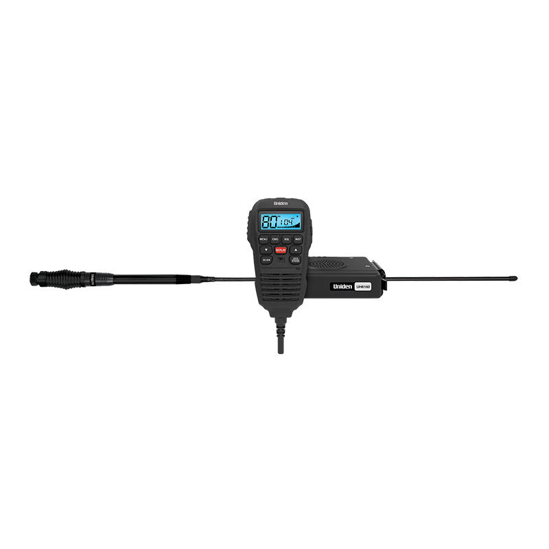 Uniden UH6160 UHFCB Mobile Radio & Antenna - Escape Pack