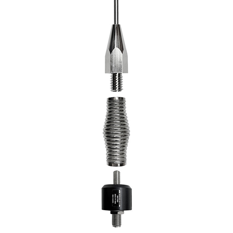 Benelec HF 1/4 Wave Tapered Stainless Steel Whip 2.6m Kit - Foxtrot Communications