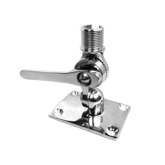 Benelec Marine Deck Mount Stainless Steel 2 Way Knuckle Antenna Base - Foxtrot Communications