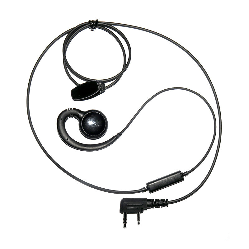 Benelec Mini Ear Hook Headset In-line Push-To-Talk with Kenwood K1 Termination - Foxtrot Communications