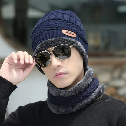 Winter Knit Beanie Hat Neck Warmer Gloves Set - Foxtrot Communications