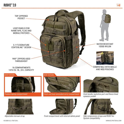 5.11 RUSH 12 2.0 Backpack 24L - Foxtrot Communications