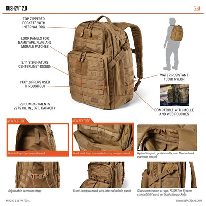 5.11 RUSH 24 2.0 Backpack 37L - Foxtrot Communications