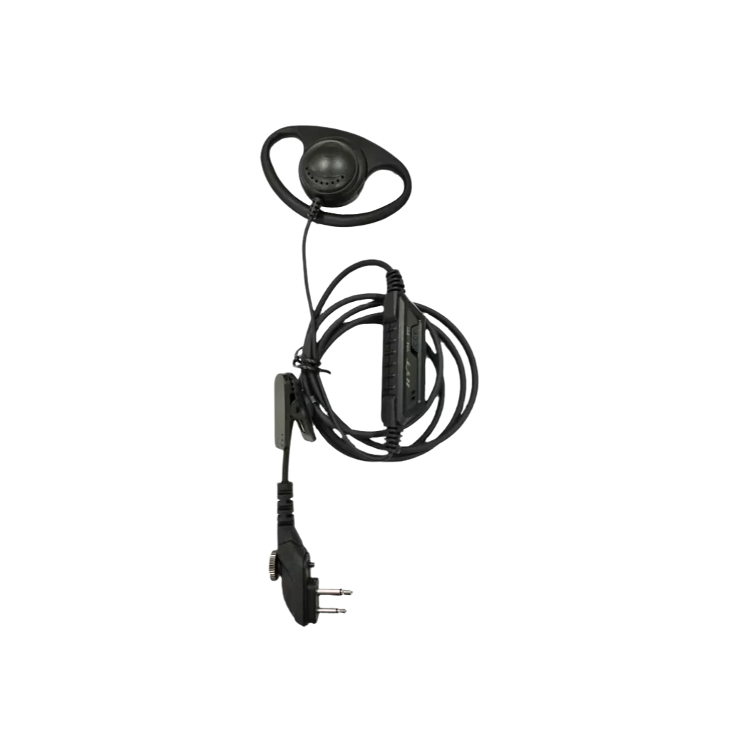 Hytera EHM15-A Black D Style Single Wire Headset - Foxtrot Communications