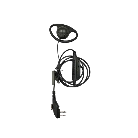 Hytera EHM15-A Black D Style Single Wire Headset - Foxtrot Communications