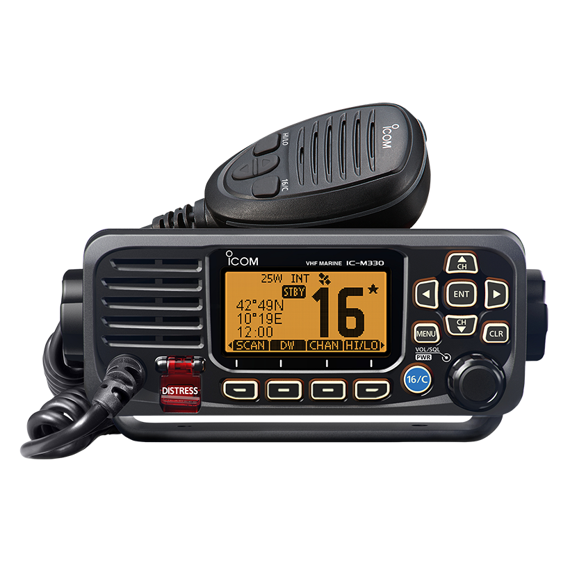 ICOM IC-M330GEB VHF Marine Fixed Mount Radio - Black - Foxtrot Communications