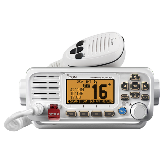 ICOM IC-M330GEW VHF Marine Fixed Mount Radio - White - Foxtrot Communications