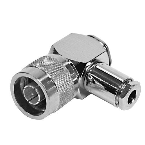 RFI N-41 - Pulse N Type Plug Solder/Crimp Right Angle Connector for RG58