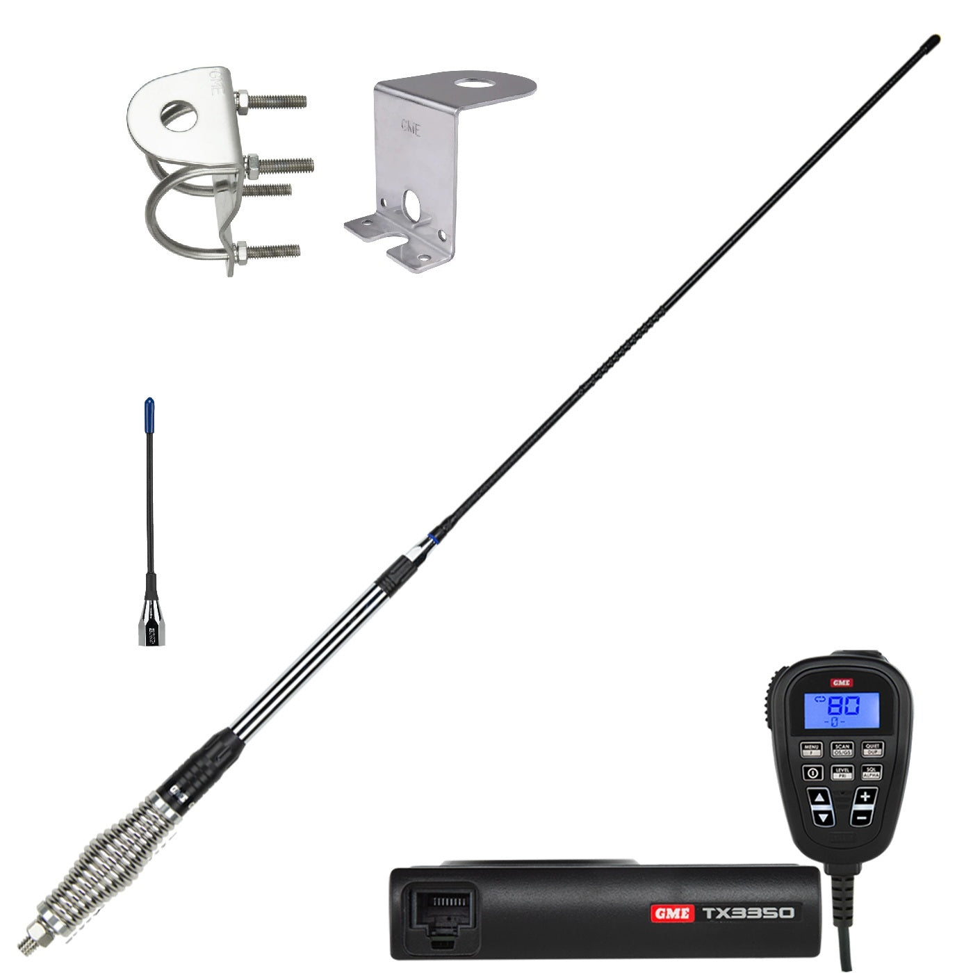 GME TX3350UVP UHFCB Super Compact Mobile Radio & Antenna Value Pack