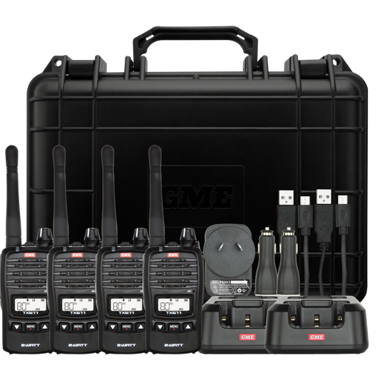 GME TX677QP UHFCB 2W Portable Radio Quad Pack