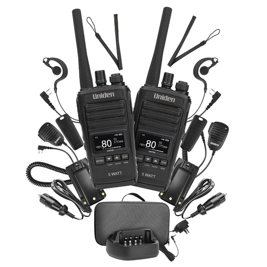 Uniden UH755-2DLX UHFCB Portable Radio Twin Pack